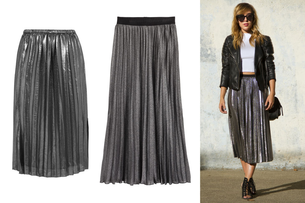 Gonna Donna Estiva Gonna Midi Plissettata Allegra K Metallizzata